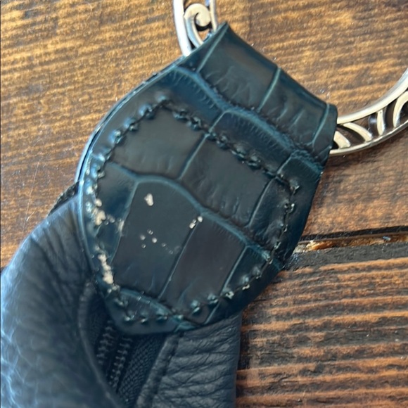 Brighton Blue Hobo Bag with Crescent Shape and Silver Detail - Picture 11 of 15